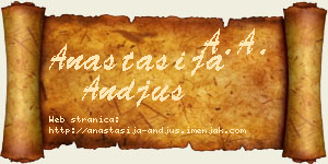 Anastasija Anđus vizit kartica
